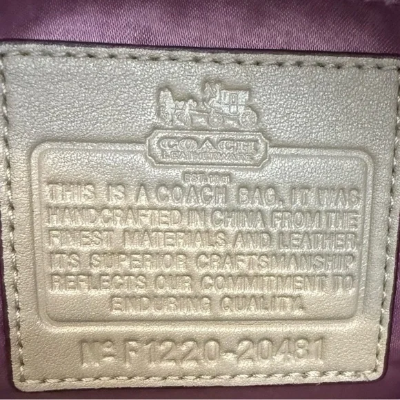 Coach Madison Signature Tan Sateen Canvas Tote with Dark Brown Leather Trim - Picture 14 of 16